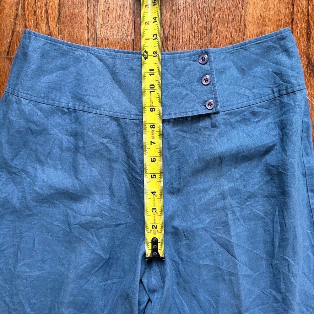 Vintage Willi Smith Womens Pants Size 14 Linen Wide Leg Trousers 90s Y2K New - Picture 9 of 12